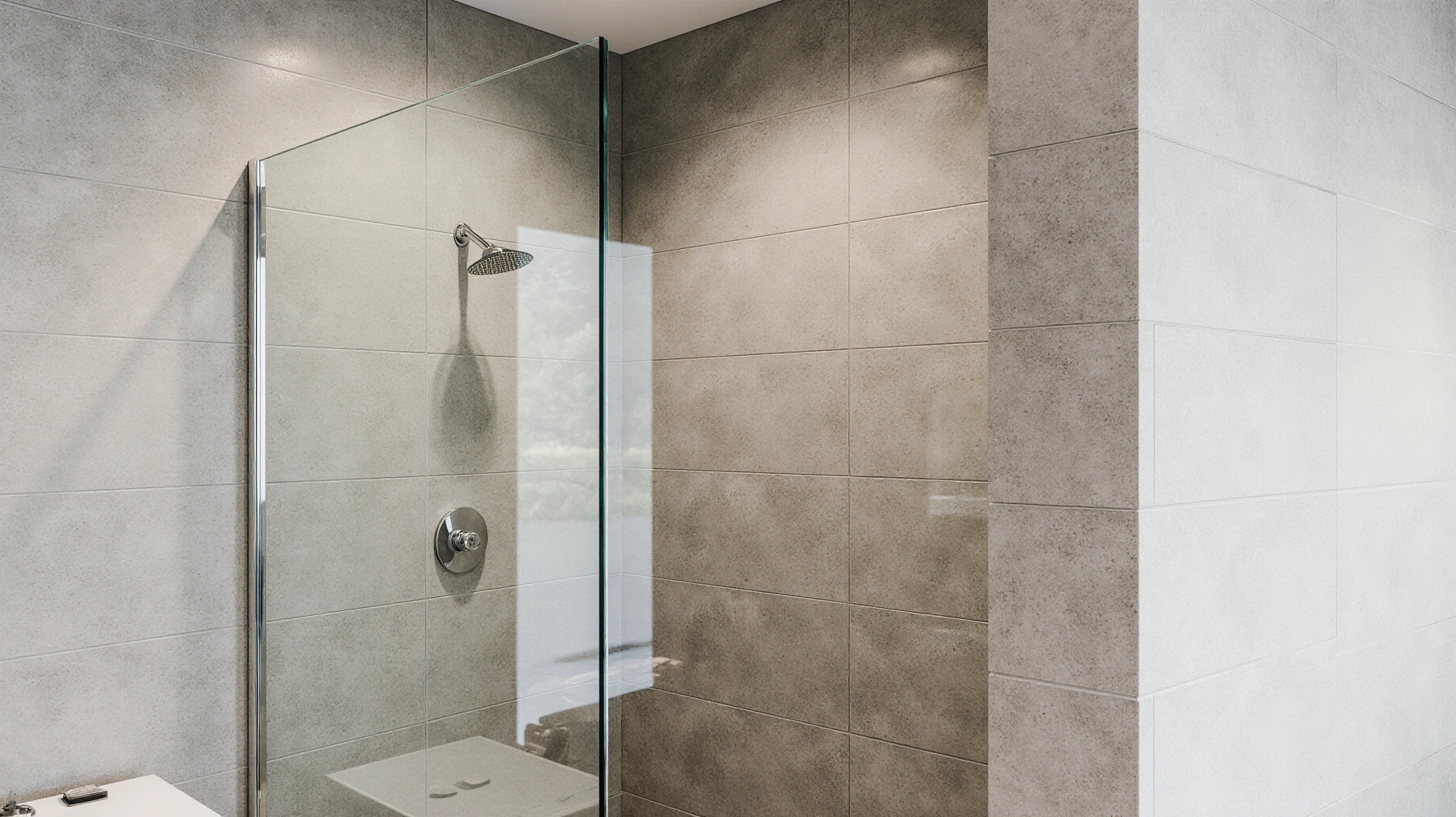 Half Wall Shower Glass Panel