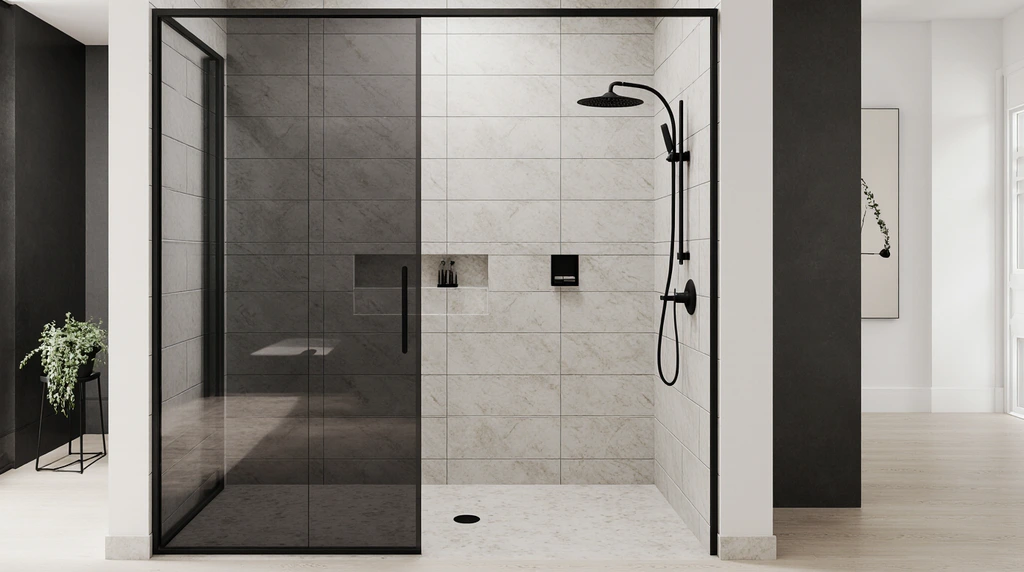 Black Glass Shower Door