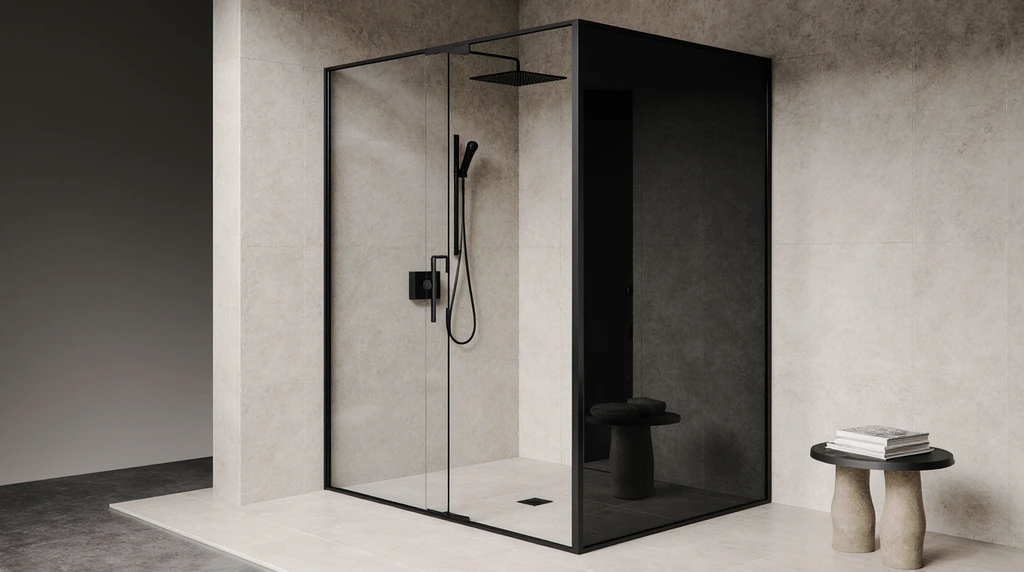 Black Glass Shower Door For Tub