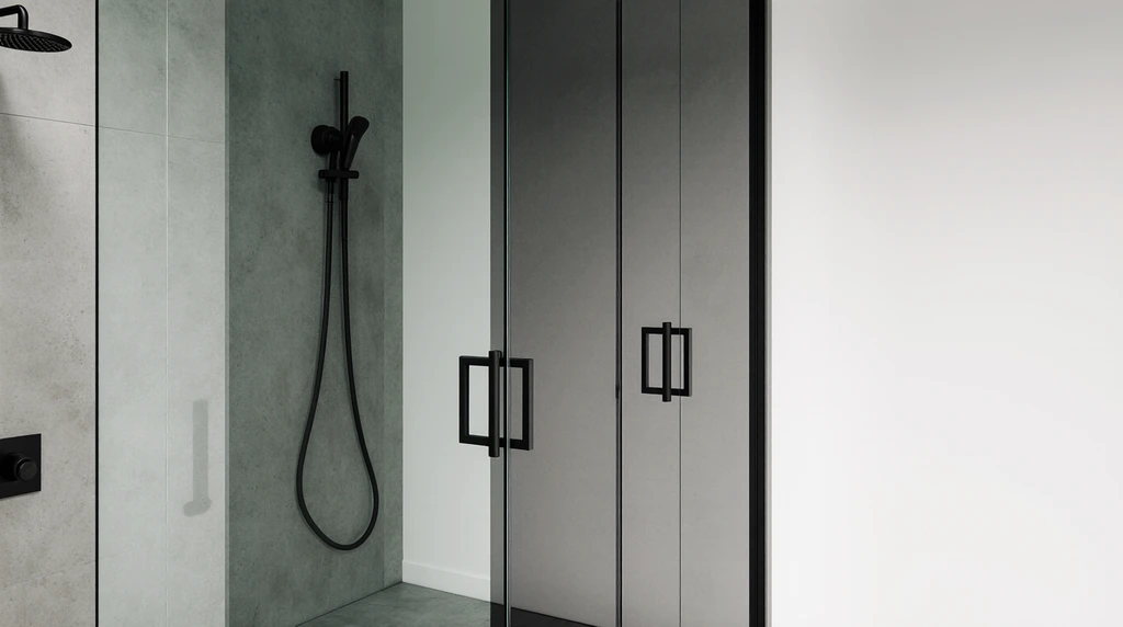 Smoked Glass Bathroom Door