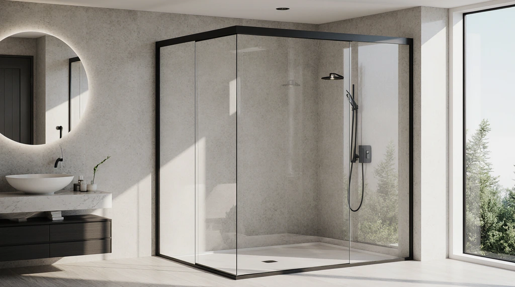 Frameless Double Bypass Sliding Shower Doors