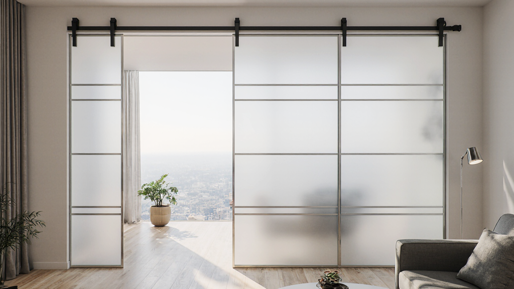 Frosted Glass Pocket Door