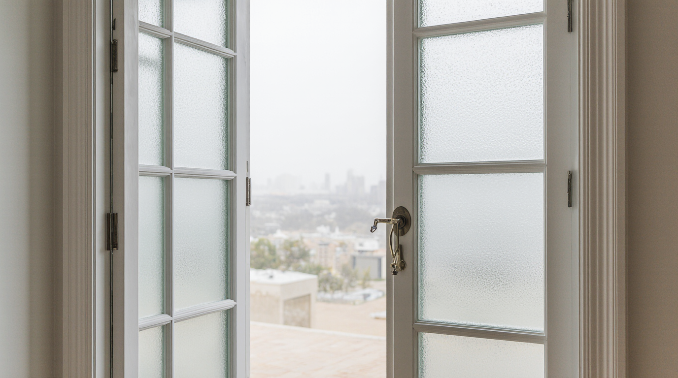 Frosted Glass French Doors