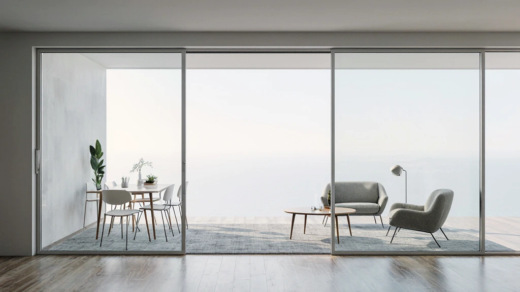 Glass Partition Wall With Sliding Door