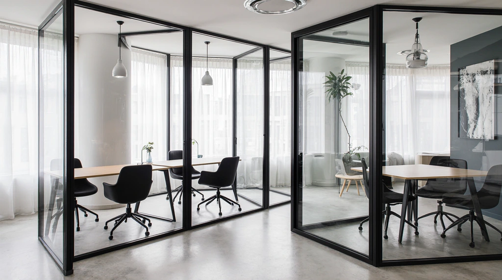 Black Framed Glass Partitions