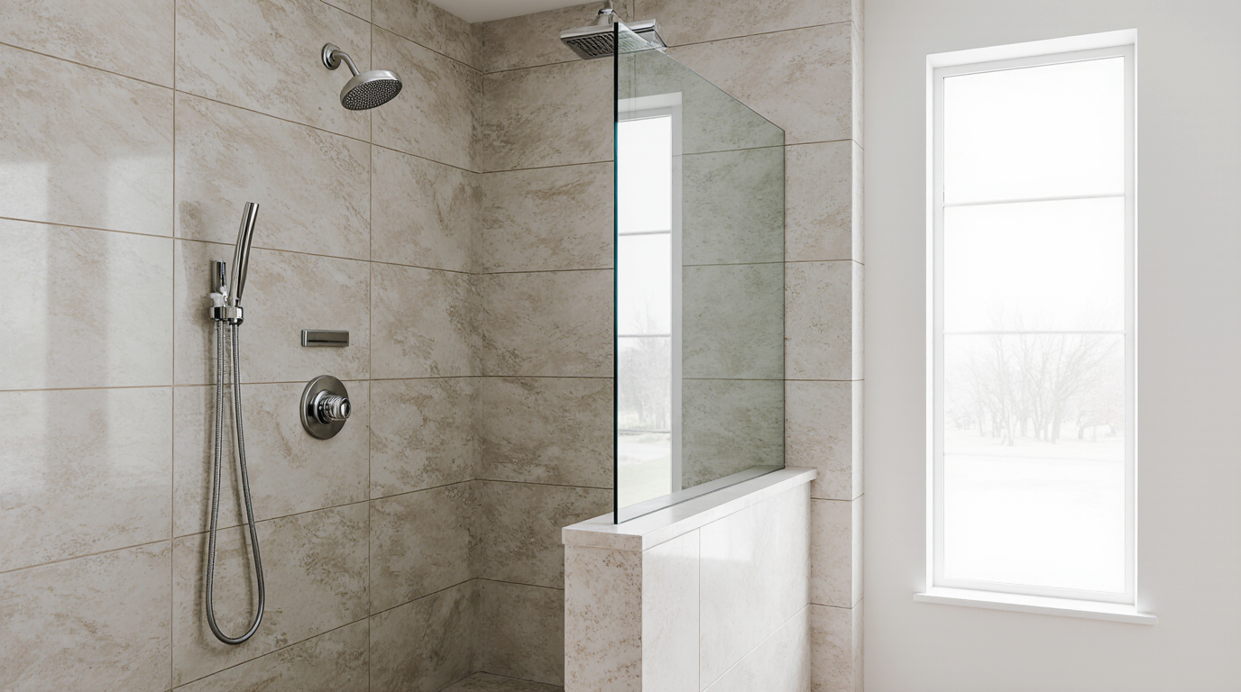 Shower Glass Panel Half Wall