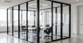 Black Framed Glass Partition