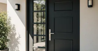 Black Front Door With Glass