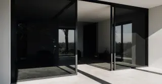 Black Glass Sliding Doors